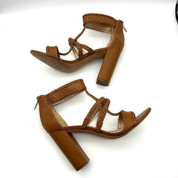 Sam Edelman Yordana Heeled Sandal Saddle Brown 10 - Picture 3 of 14